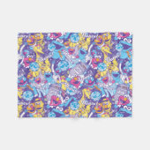 セサミストリート| Groovyダンスパターン フリースブランケット (正面(横))