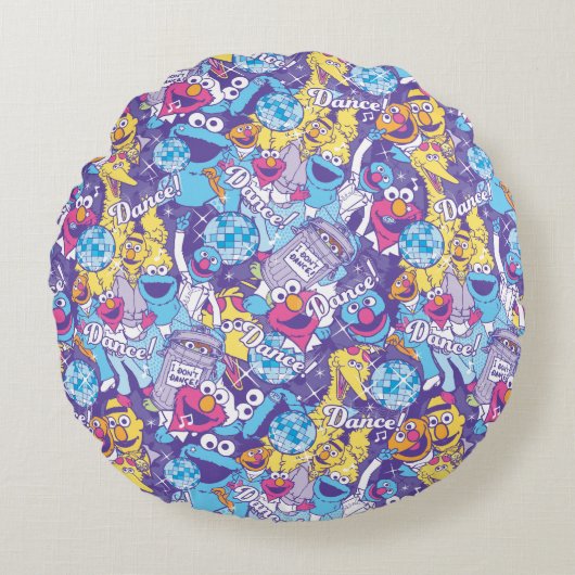 セサミストリート| Groovyダンスパターン ラウンドクッション (正面)