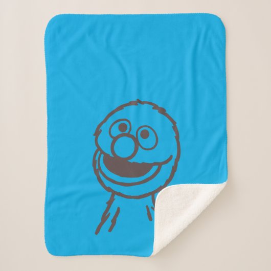 セサミストリート | Grover Bright シェルパブランケット (正面)