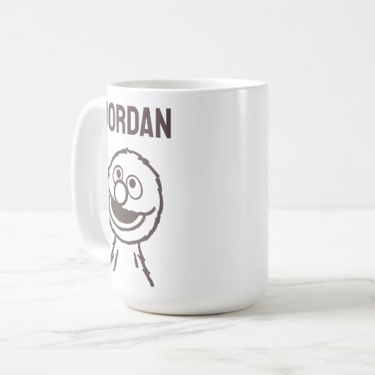 セサミストリート | Grover Bright |名前の追加 コーヒーマグカップ (正面左)