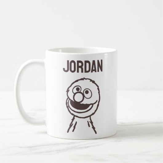 セサミストリート | Grover Bright |名前の追加 コーヒーマグカップ (左)