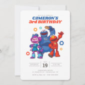 セサミストリート | Mecha Builders -誕生日 招待状 (正面)