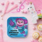 セサミストリート Mecha Builders Abby |メカビルダーズ |名前の追加 ペーパープレート (パーティー)