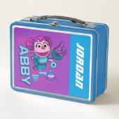 セサミストリート Mecha Builders Abby |メカビルダーズ |名前の追加 メタルランチボックス (正面)