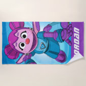 セサミストリート Mecha Builders Abby Action ビーチタオル (正面)