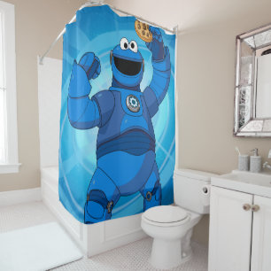 セサミストリート   Mecha Builders Cookie Monster シャワーカーテン