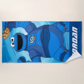 セサミストリート | Mecha Builders Cookie Monster ビーチタオル (正面)