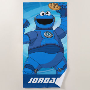 セサミストリート Mecha Builders Cookie Monster ビーチタオル