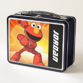 セサミストリート | Mecha Builders Elmo |名前の追加 メタルランチボックス (正面)