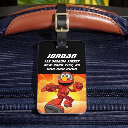セサミストリート | Mecha Builders Elmo |名前の追加 ラゲッジタグ (正面インサイチュ2)
