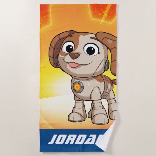 セサミストリート Mecha Builders Tango | Mecha Builders |名前 ビーチタオル (正面)