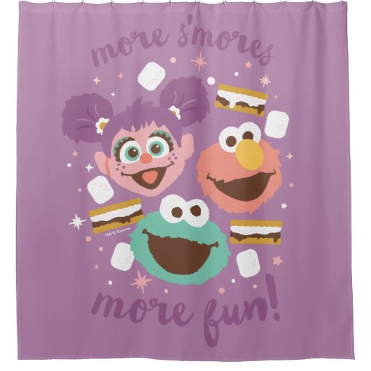 セサミストリート | More S'mores Moreおもしろい! シャワーカーテン (正面)