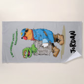 セサミストリート | Oscar & Bruno the Garbage Man ビーチタオル (正面)