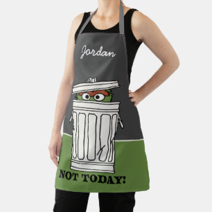 セサミストリート Oscar the Grouch 名前の追加 エプロン