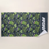 セサミストリート | Oscar the Grouch |名前の追加 ビーチタオル (正面)