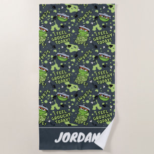 セサミストリート   Oscar the Grouch  名前の追加 ビーチタオル