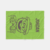 セサミストリート | Oscar the Grouch |名前の追加 フリースブランケット (正面(横))