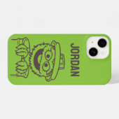 セサミストリート | Oscar the Grouch |名前の追加 iPhoneケース (裏面横)