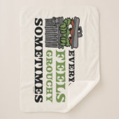 セサミストリート | Oscar the Grouch 感じ Grouchy シェルパブランケット (正面)