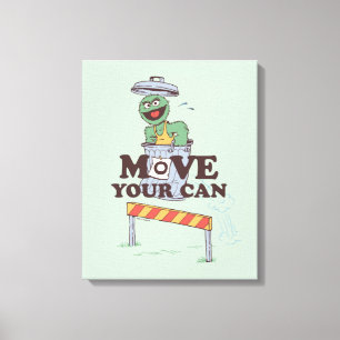 セサミストリート   Oscar the Grouch Move Your Can キャンバスプリント