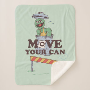 セサミストリート   Oscar the Grouch Move Your Can シェルパブランケット