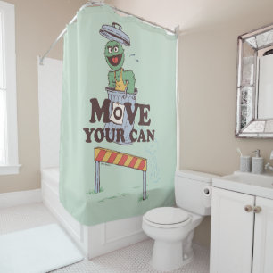 セサミストリート Oscar the Grouch Move Your Can シャワーカーテン