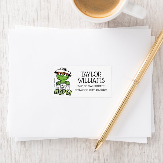 セサミストリート | Oscar the Grouch Nope! ラベル (インサイチュ)