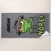 セサミストリート | Oscar the Grouch Nope! |名前の追加 ビーチタオル (正面)