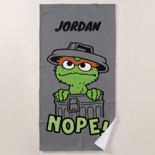 セサミストリート   Oscar the Grouch Nope!  名前の追加 ビーチタオル