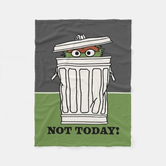 セサミストリート | Oscar the Grouch Not Today! フリースブランケット (正面)