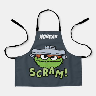 セサミストリート Oscar the Grouch Scram! 名前の追加 エプロン