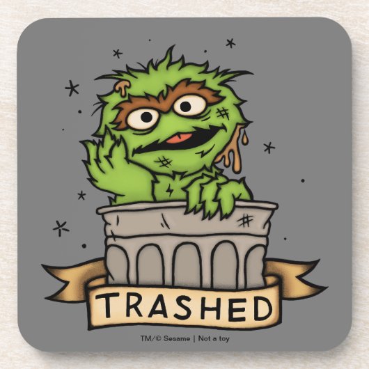 セサミストリート | Oscar the Grouch Trashed コースター (正面)