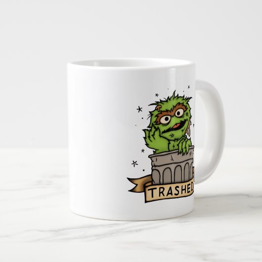 セサミストリート | Oscar the Grouch Trashed ジャンボコーヒーマグカップ (正面右)