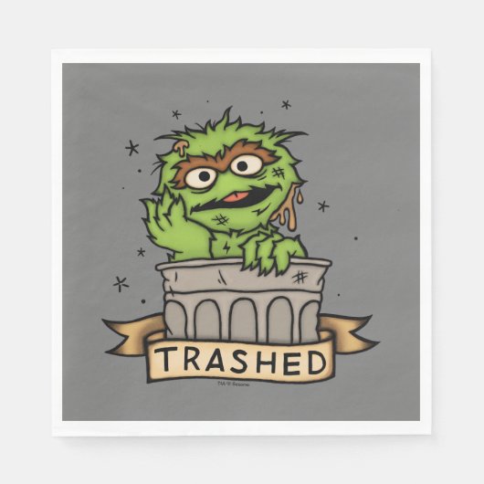 セサミストリート | Oscar the Grouch Trashed スタンダードランチョンナプキン (正面)