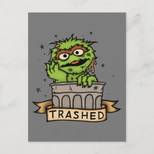 セサミストリート   Oscar the Grouch Trashed ポストカード