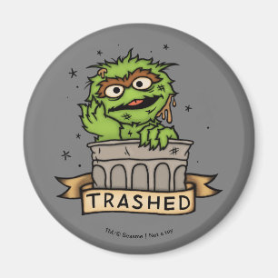 セサミストリート Oscar the Grouch Trashed マグネット