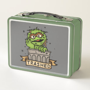 セサミストリート Oscar the Grouch Trashed メタルランチボックス