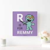 セサミストリート | Rはロシタ向け |名前の追加 スクエア壁時計 (ホーム)