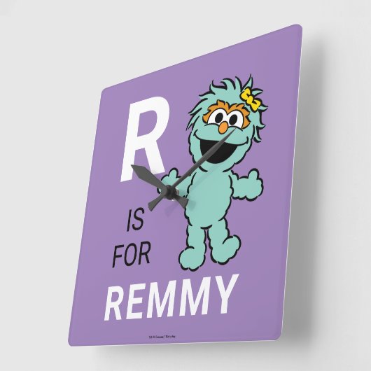 セサミストリート | Rはロシタ向け |名前の追加 スクエア壁時計 (傾斜)