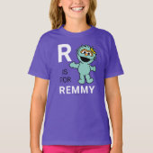 セサミストリート | Rはロシタ向け |名前の追加 Tシャツ (正面)