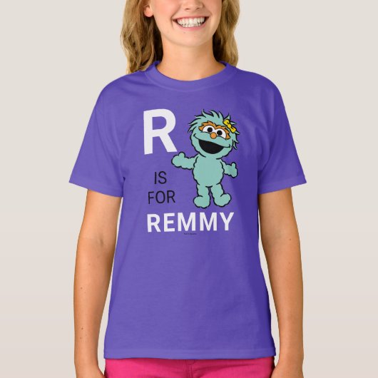 セサミストリート | Rはロシタ向け |名前の追加 Tシャツ (正面)