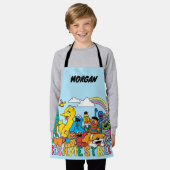 セサミストリート | Rainbow |名前の追加 エプロン (着用した状態)