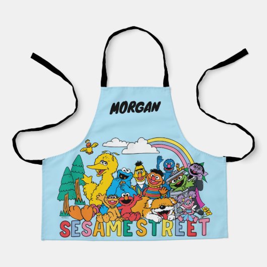 セサミストリート | Rainbow |名前の追加 エプロン (正面)