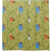 セサミストリート | Woodland Friends Pattern シャワーカーテン (正面)
