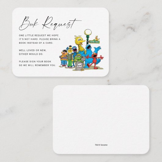 セサミストリートPALSの本のリクエスト挿入 プレイスカード (正面/裏面)