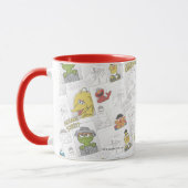 セサミストリートVintageの漫画パターン マグカップ (左)