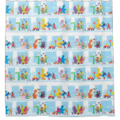 セサミパルス歩く沿いのセサミストリート シャワーカーテン (正面)