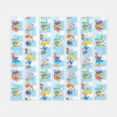 セサミパルス歩く沿いのセサミストリート フリースブランケット (正面(横))