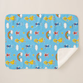 セサミパルズレインボードレー模様 シェルパブランケット (正面(横))