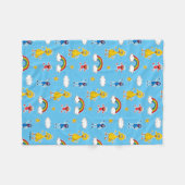 セサミパルズレインボードレー模様 フリースブランケット (正面(横))